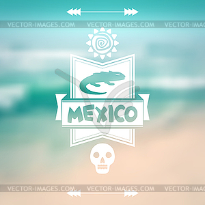 Ethnic mexican background design in native style - vector clipart