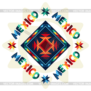 Ethnic mexican background design in native style - vector image