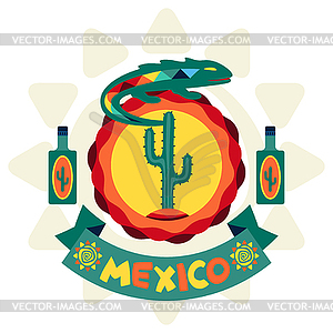 Ethnic mexican background design in native style - vector clip art