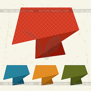 Abstract retro origami banners and speech bubbles - vector clipart