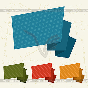 Abstract retro origami banners and speech bubbles - vector clip art