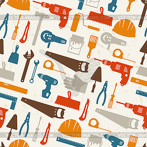 Seamless pattern with repair working tools icons Vector Image