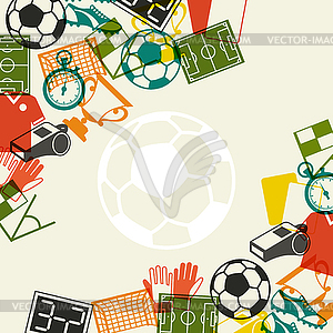 Спорт фон с футбол (футбол) плоские иконки - стоковый векторный клипарт