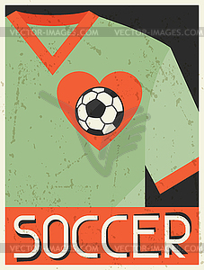 Футбол. Ретро плакат в плоской стиль дизайна - цветной векторный клипарт