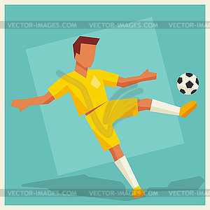 Soccer player in flat design style - stock vector clipart
