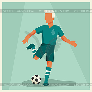 Soccer player in flat design style - vector clip art