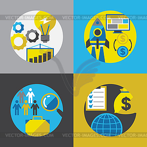 Start-up business concept in flat design style - stock vector clipart