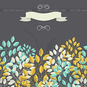Natural background with branches of leaves and - vector clipart