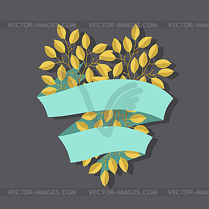 Natural background with branches of leaves and - vector clip art