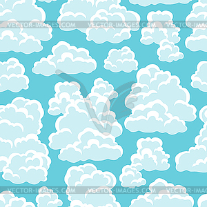 Seamless abstract pattern with sky and clouds - vector image