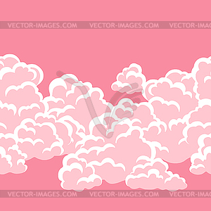 Seamless abstract pattern with sky and clouds - vector clipart
