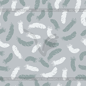 Seamless pattern with bird feathers - vector image