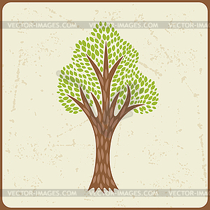 Abstract background with stylized tree in retro - vector clipart / vector image