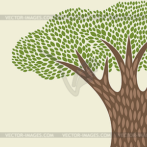 Abstract background with stylized tree in retro - vector image