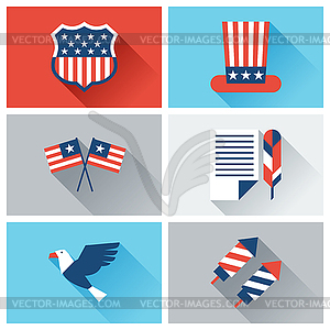 Соединенные Штаты Америки День независимости значок набор - изображение в формате EPS
