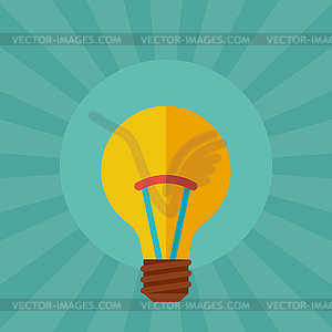 Light bulb idea concept in flat style - vector image