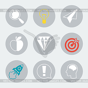 Idea concept icons in flat design style - vector image