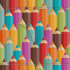 Seamless pattern with colored pencils in retro style - vector EPS clipart