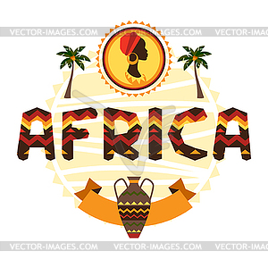 African ethnic background with geometric ornament - vector EPS clipart