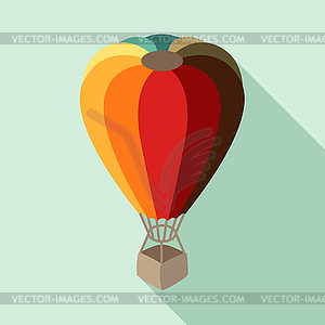 Hot air balloon in flat design style - vector clipart