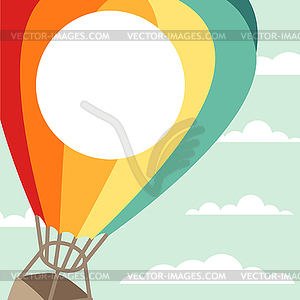 Background of hot air balloons and clouds - vector clipart
