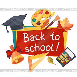 Back to school background with education icons - vector EPS clipart