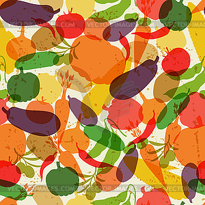 Seamless pattern with fresh ripe stylized vegetables - vector clipart