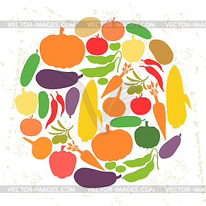 Background design with fresh ripe stylized - vector clip art