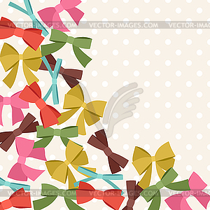 Background with abstract various bows and ribbons - vector clip art