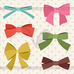 Set of various abstract bows and ribbons - vector image
