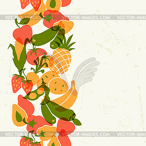 Vegetarian food. Background design with stylized - vector clip art