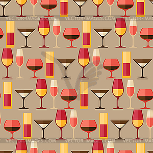 Restaurant or bar seamless pattern with different - vector clipart