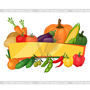 Background design with fresh ripe stylized - vector clipart