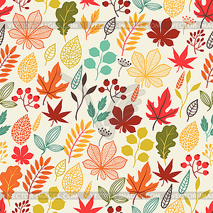 Seamless pattern with stylized autumn leaves - vector clip art