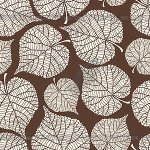 Seamless pattern with stylized autumn leaves - vector image