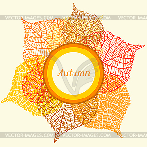 Background, greeting card with stylized autumn - vector image