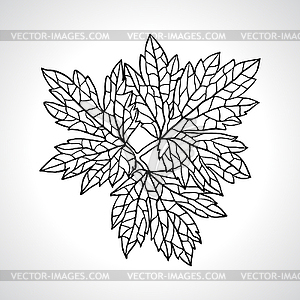 Stylized detail silhouette of leaf on background - vector image