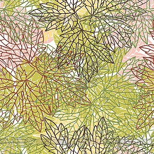 Seamless pattern with stylized autumn leaves - vector image