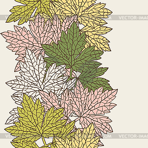 Seamless pattern with stylized autumn leaves - stock vector clipart