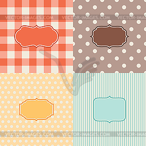 Set of four patterned backgrounds with frames - vector image