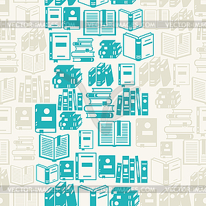 Seamless pattern with books in flat design style - vector image