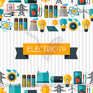 Промышленность фон с иконами энергии в квартиру - векторное изображение клипарта