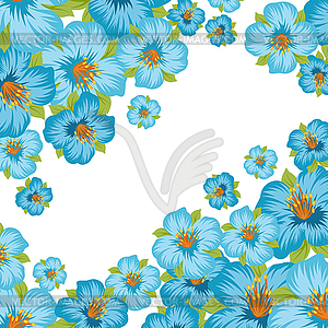 Background or card with pretty stylized flowers - vector image