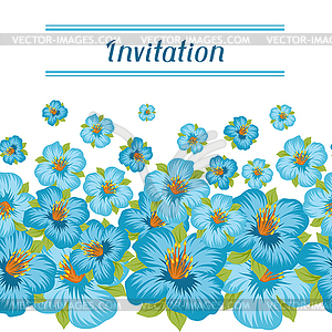 Design of invitation card with pretty stylized - vector image