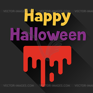 Счастливый Хэллоуин открытка в плоском стиле дизайна - клипарт в векторе / векторное изображение