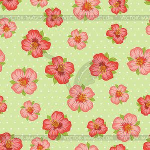 Seamless floral pattern with pretty stylized flowers - royalty-free vector clipart