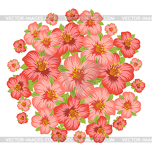 Background or card with pretty stylized flowers - vector image