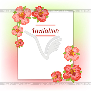 Design of invitation card with pretty stylized - vector clipart