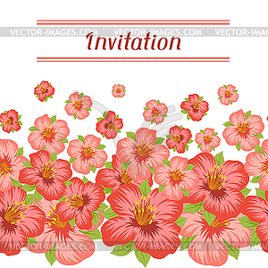 Design of invitation card with pretty stylized - vector clip art