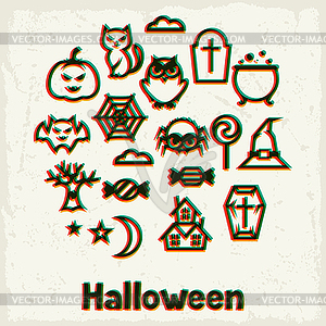 Happy halloween greeting card with effect overlay - vector image